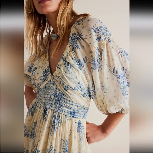 Free People Golden Hour Maxi Dress Tea Combo Size M NEW - Picture 4 of 16